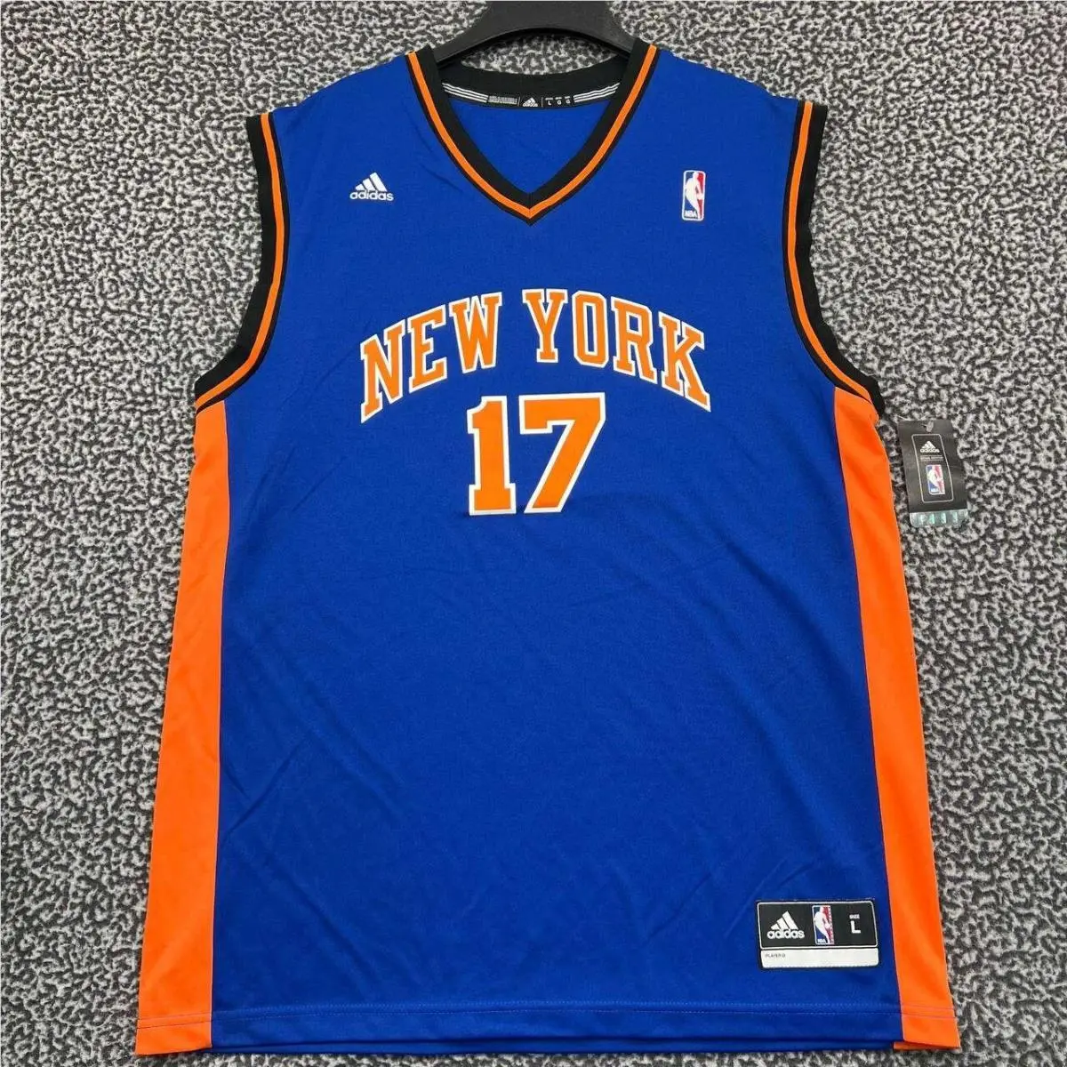 York Knicks Lin 17 Jersey Shirt Men Large Adidas Nba Sleeveless L