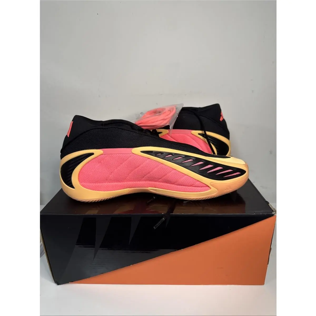 AE 2 Anthony Edwards `with Love` Acid Orange Black JS3514 Men’s Size 11 by Adidas
