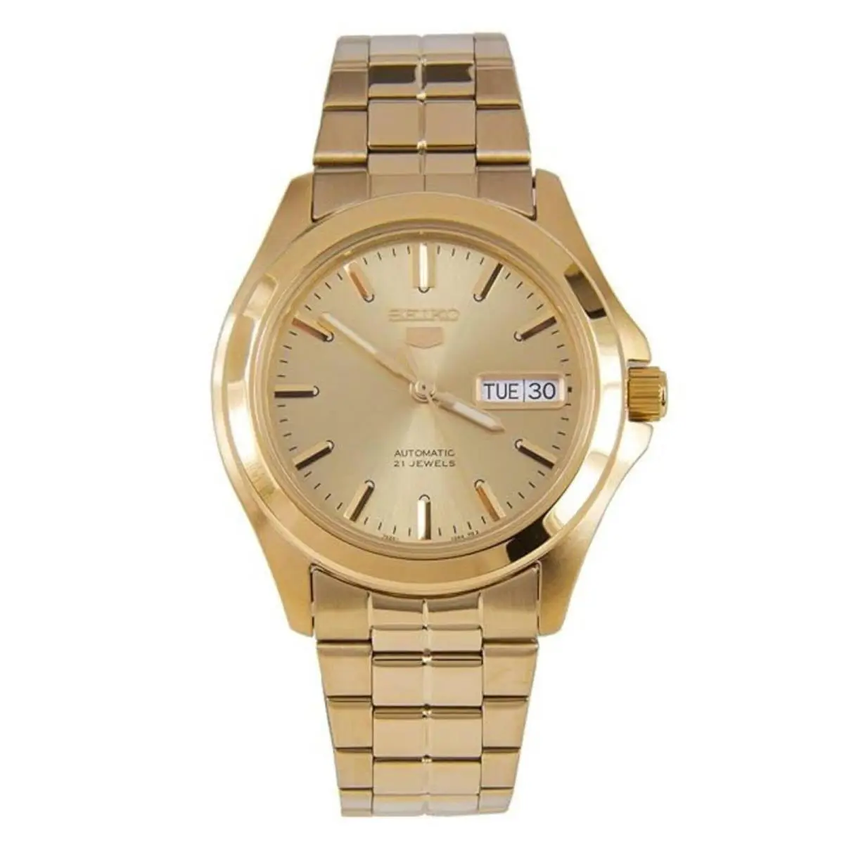 Seiko 5 All Gold-plated Stainless Steel Men`s Watch SNKK98