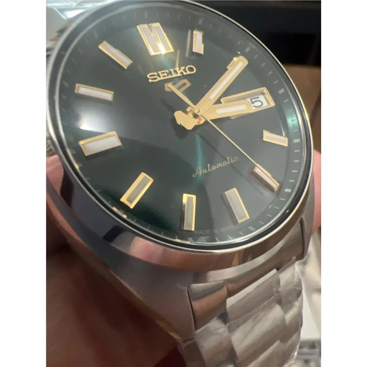5 Sports SRPL57 Snxs Series Green Sunray Dial Automatic 4R36 37mm Watch by Seiko