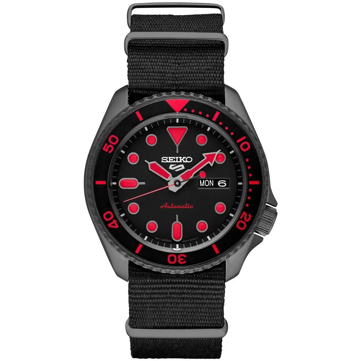 5 Sports SRPD83 Men`s Military Field Black Dial Automatic 100M Watch by Seiko