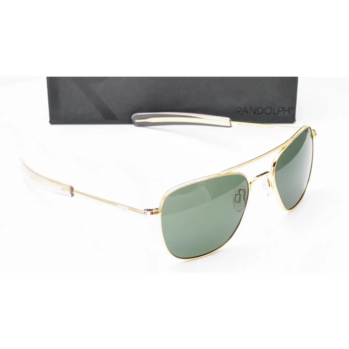 Randolph AF059 Pilot 23K Gold Polarized American Gray Men Sunglasses 55mm
