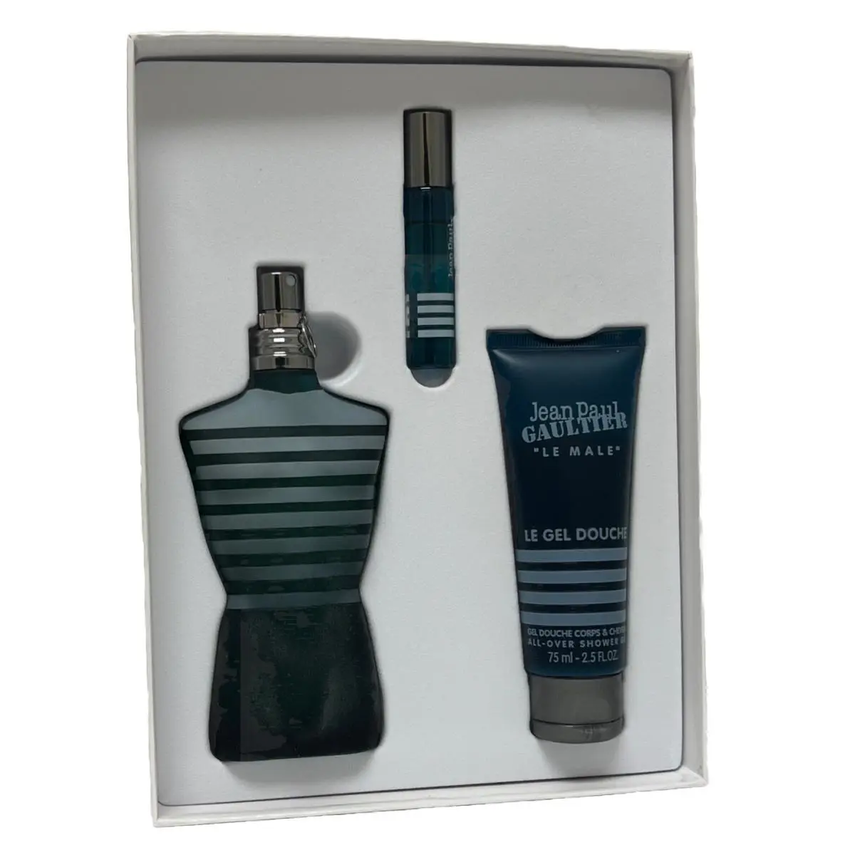 Jean Paul Gaultier LE Male Gift Set For Men Edt Spray 4.2 OZ + Sh/g + Mini