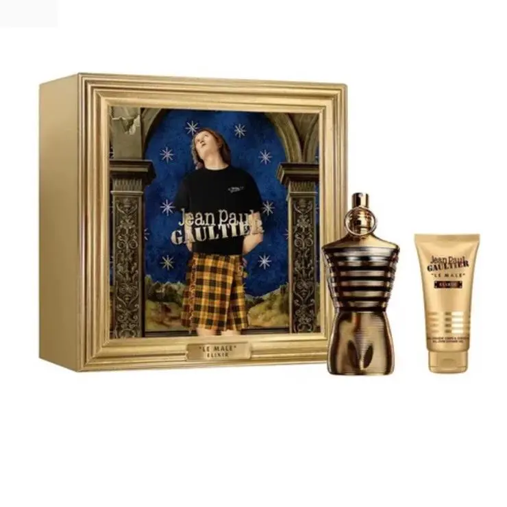 Jean Paul Gaultier Le Male Elixir 2pc Gift Set with 4.2oz Parfum +2.5oz S/gel