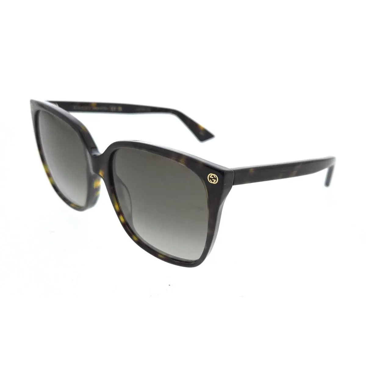 Gucci GG0022S-003 Oversized Havana Square Sunglasses with Gradient Lenses