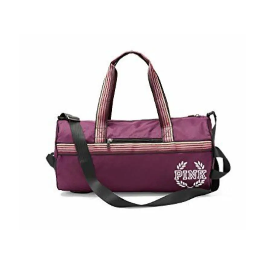 Victoria`s Secret Pink Gym Duffle Tote Sport Bag Maroon Purple Duffle Bag