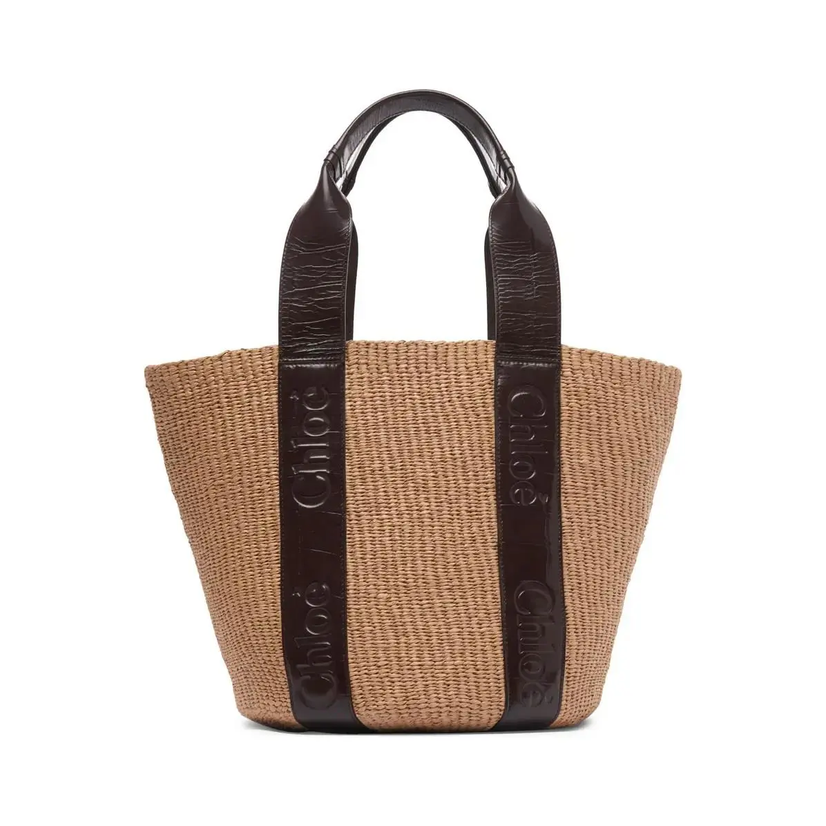 Chloé Woody Croc Embossed Basket Tote
