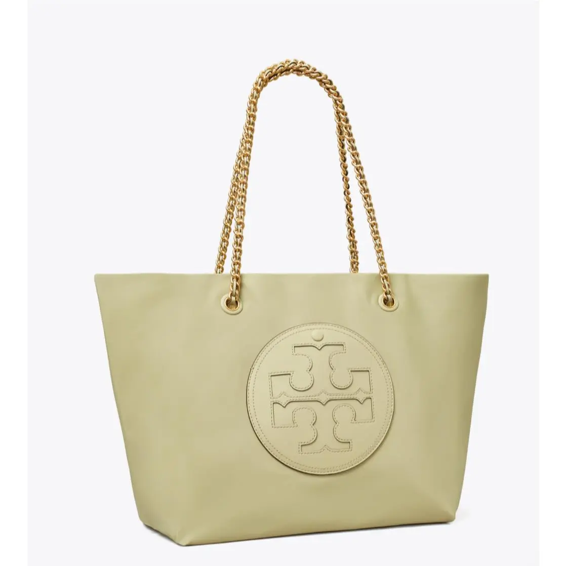 Tory Burch Ella Chain Tote Bag Olive Sprig T Logo Green Purse