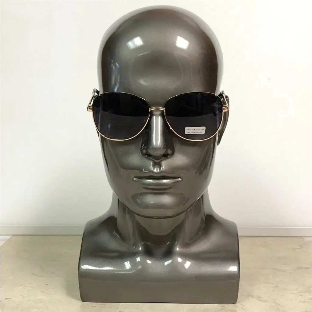 Tommy Hilfiger Black Gold Round Frame Sunglasses