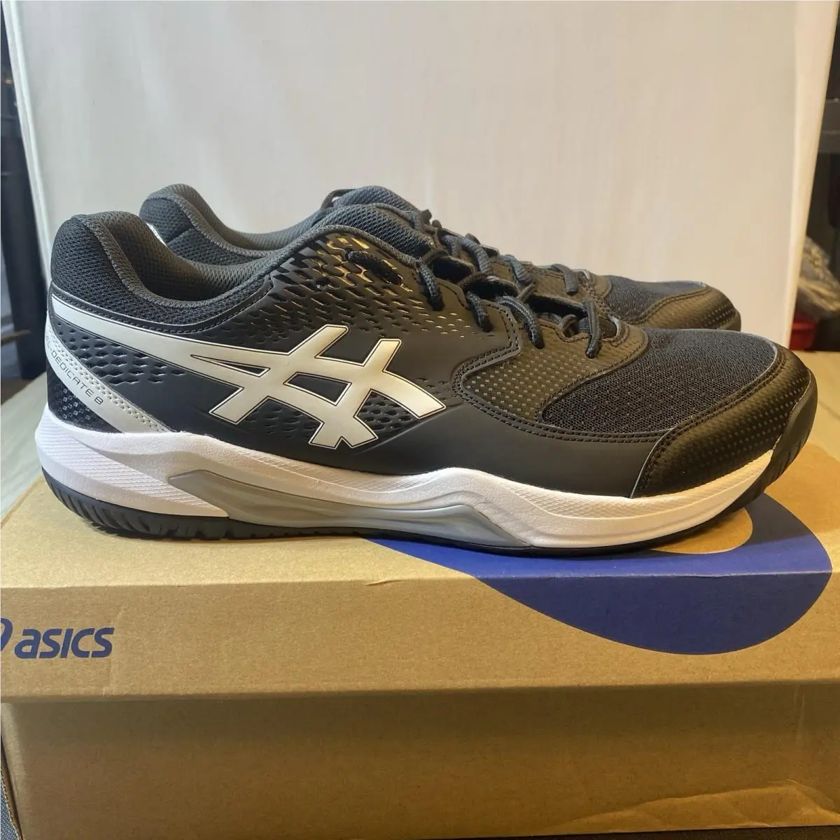 Asics Gel Dedicate 8 White/black Men`s Size 12 Tennis Shoes 1041A408 Read…