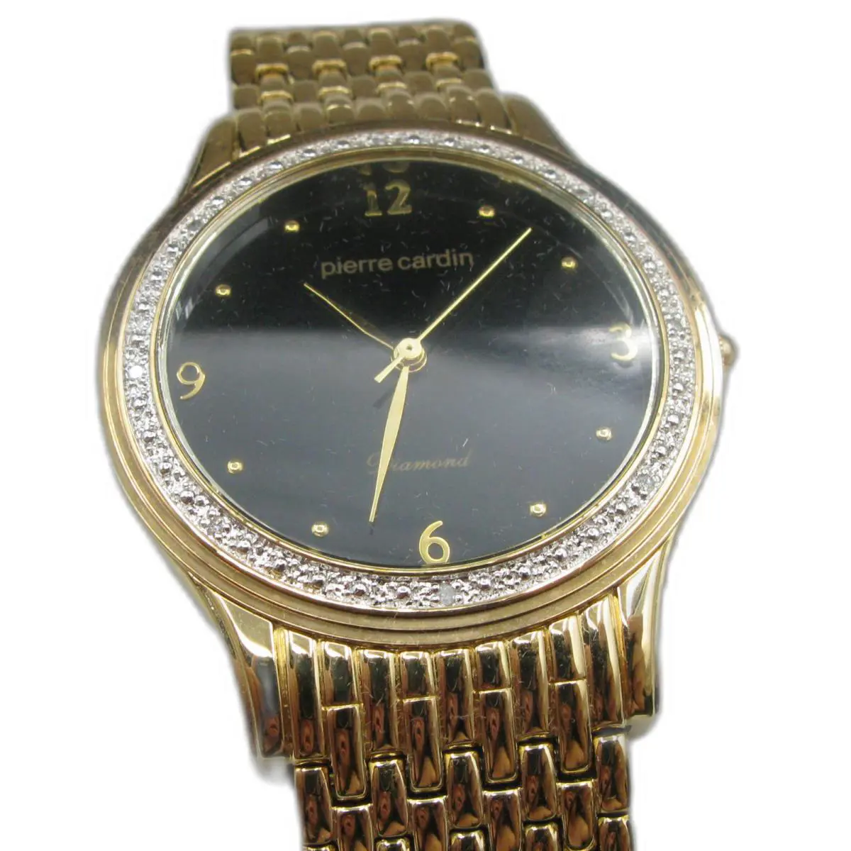 Pierre Cardin Men`s Gold Quartz Watch Diamond Accents PCD2002Y Warranty