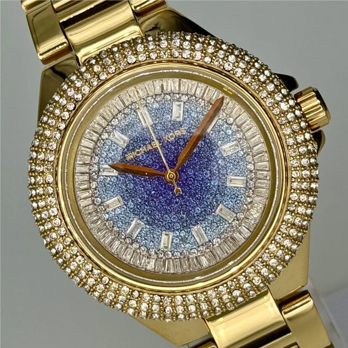 Michael Kors Camille MK7341 Blue Ombre Pavé Dial Stainless Steel Quartz 43mm