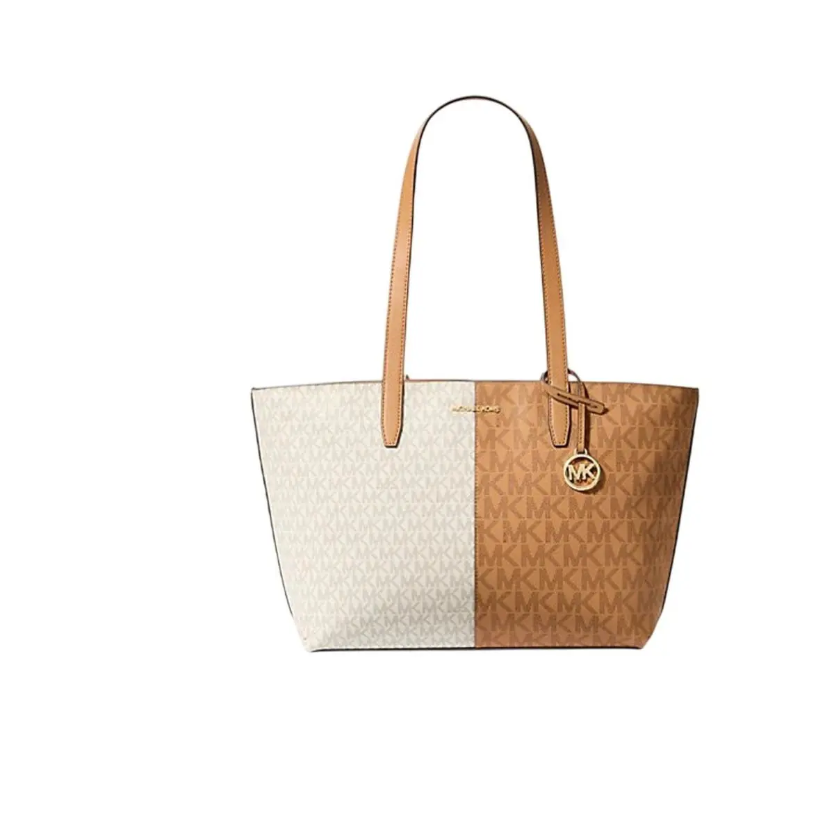 Michael Kors Jet Set Medium Two-tone Logo Tote Bag Color: Deer Multi/vanilla Mul