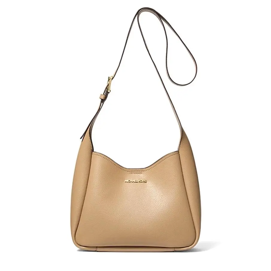 Michael Kors Birch Medium Pebbled Leather Messenger Bag Camel