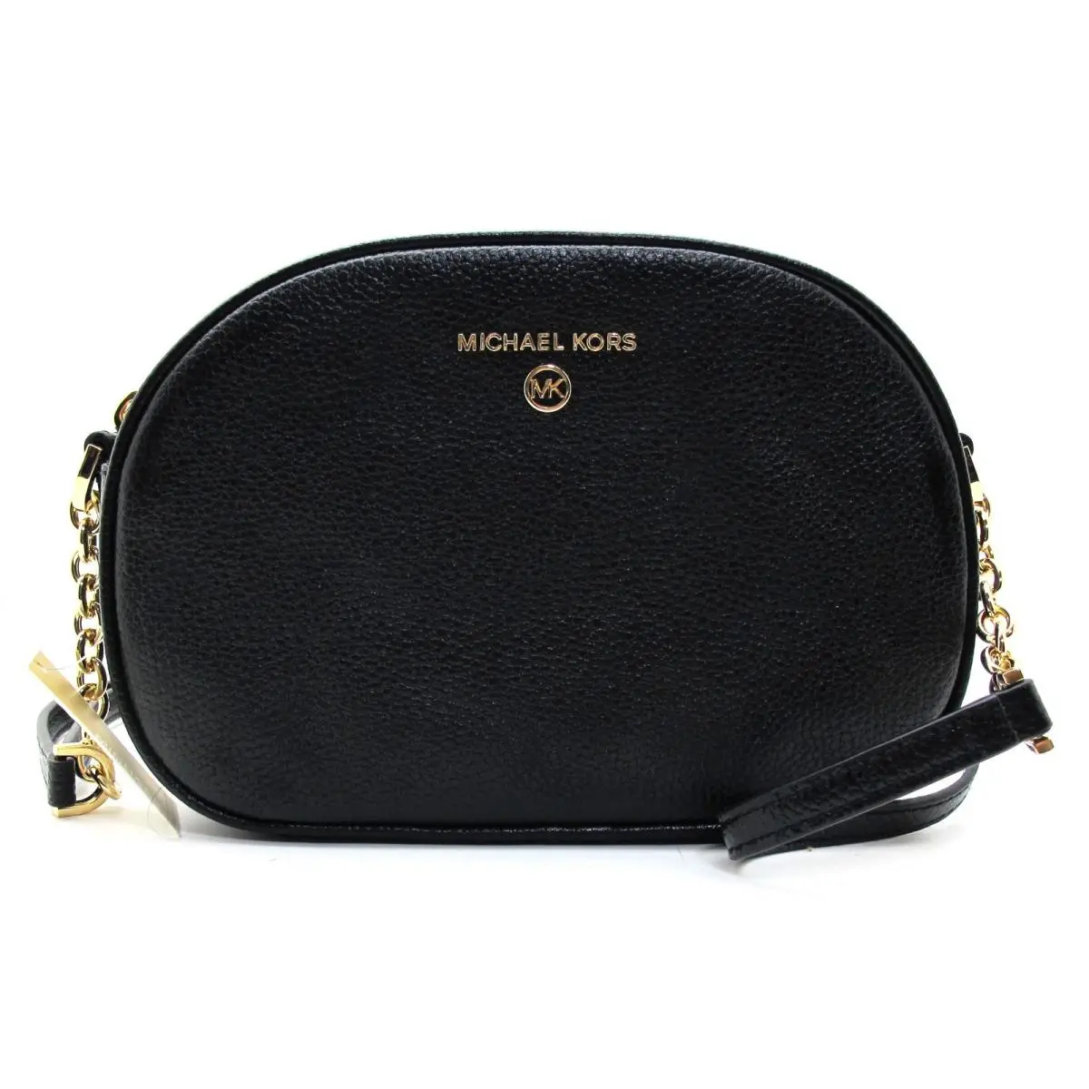 Jet Set Charm Sm Leather Oval Camera Crossbody Black by Michael Kors
