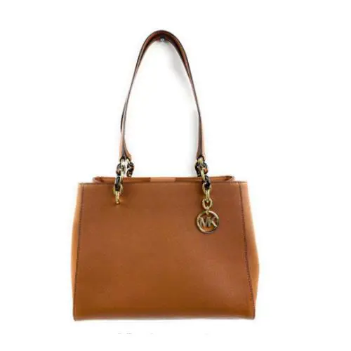 Michael Kors Women`s Sofia Large Tote Shoulder Bag Saffiano Leather Luggage