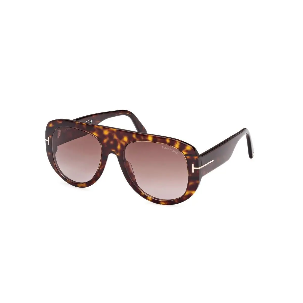 Tom Ford Cecil FT 1078 52T Sunglasses 55mm Havana / Bordeaux Gradient Lens - Frame: Havana, Lens: Bordeaux