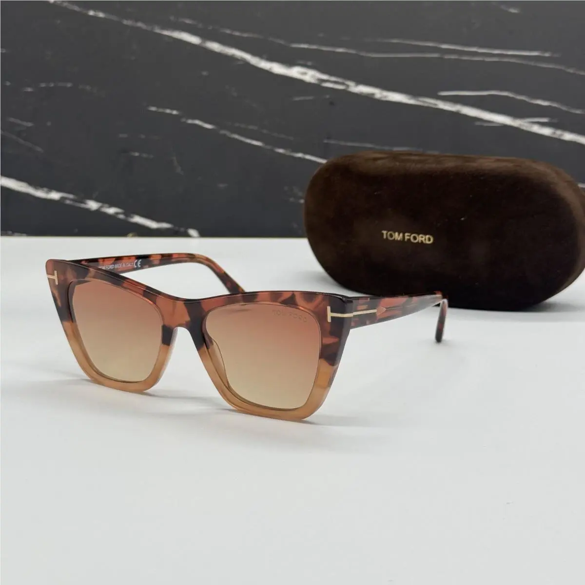 Tom Ford POPPY-02 TF846 56T Havana Cat Eye Women Sunglasses Tom Ford FT0846/