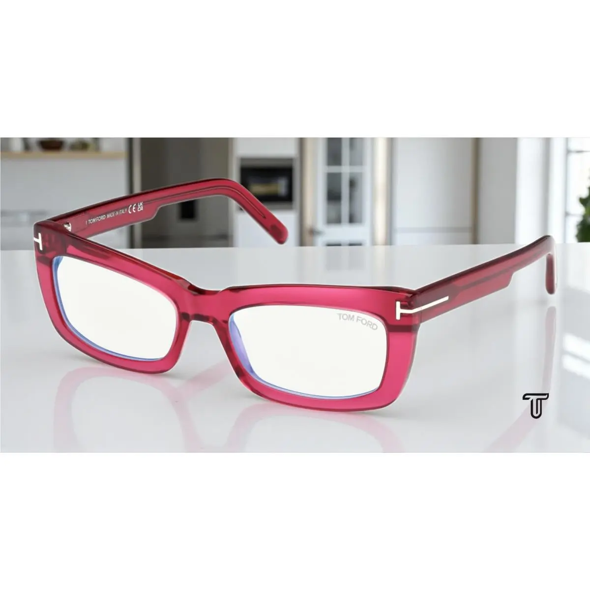 Tom Ford FT5966 B 075 BB Shiny Fuxia 55 mm Women`s Eyeglasses