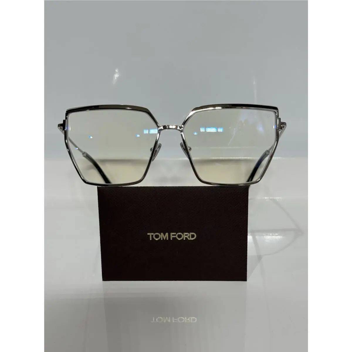 Tom Ford TF 5946B 016 Silver Woman s Metal Blue Block Eyeglasses 57mm