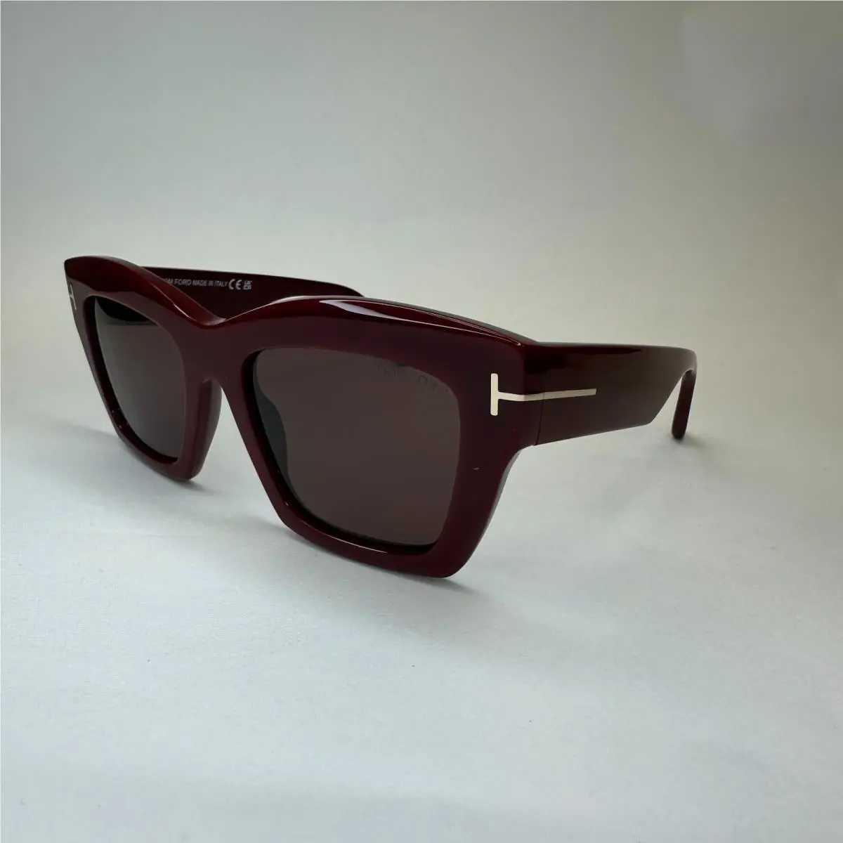Tom Ford TF 1191 Luna 69E 52-19 Shiny Bordeaux W/brown Lenses