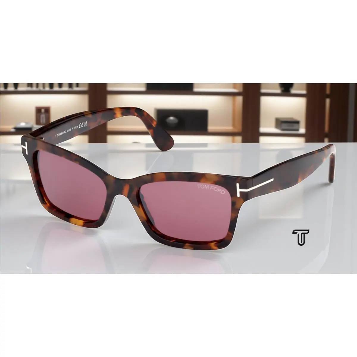 Tom Ford Mikel FT1085 52U Dark Havana Bordeaux Mirror 54 mm Women`s Sunglasses