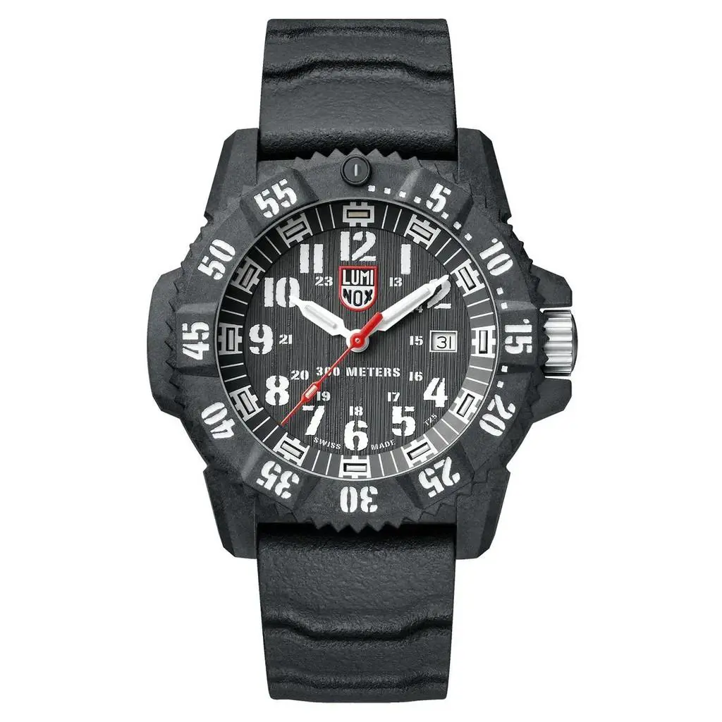 Mint Luminox Master Carbon Seal 3801 Series Mens Black Rubber Watch XS.3801.L