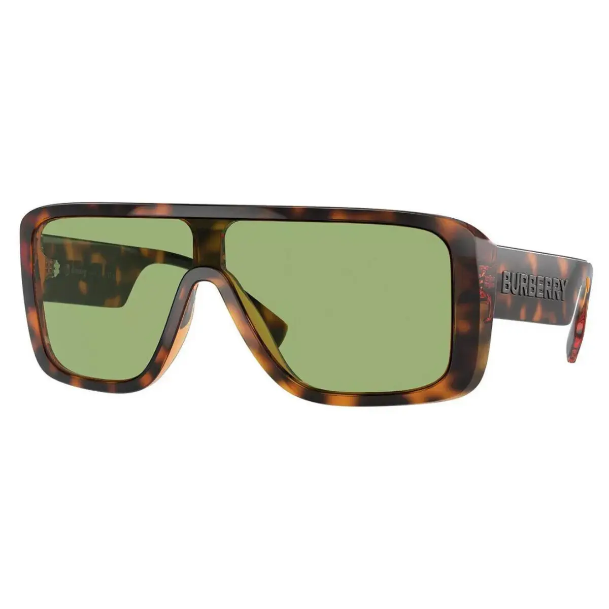 Burberry BE4401U 3002/2 Sunglasses Havana Frame Green Lenses 30mm