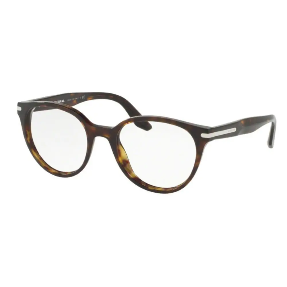 Prada Men`s Round 52mm Eyeglasses Frames Havana PR07TV-2AU1O1
