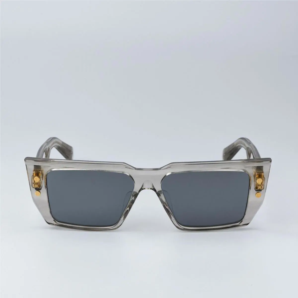 Balmain Men Sunglasses Titanium Crystal Grey Gold Cat Eye B-vi BPS-121B-54