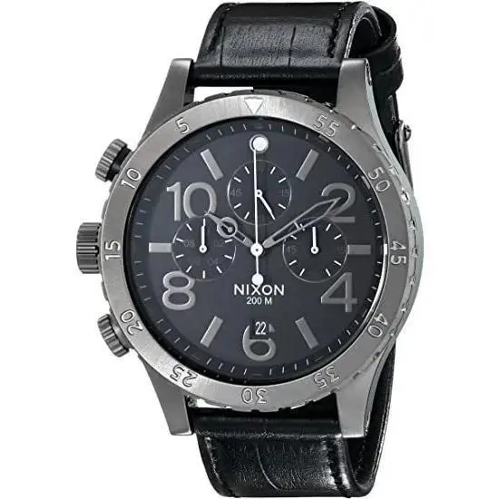 Nixon 48-20 Chrono Leather Black Gator Men’s Watch Men’s Watch A363-1886