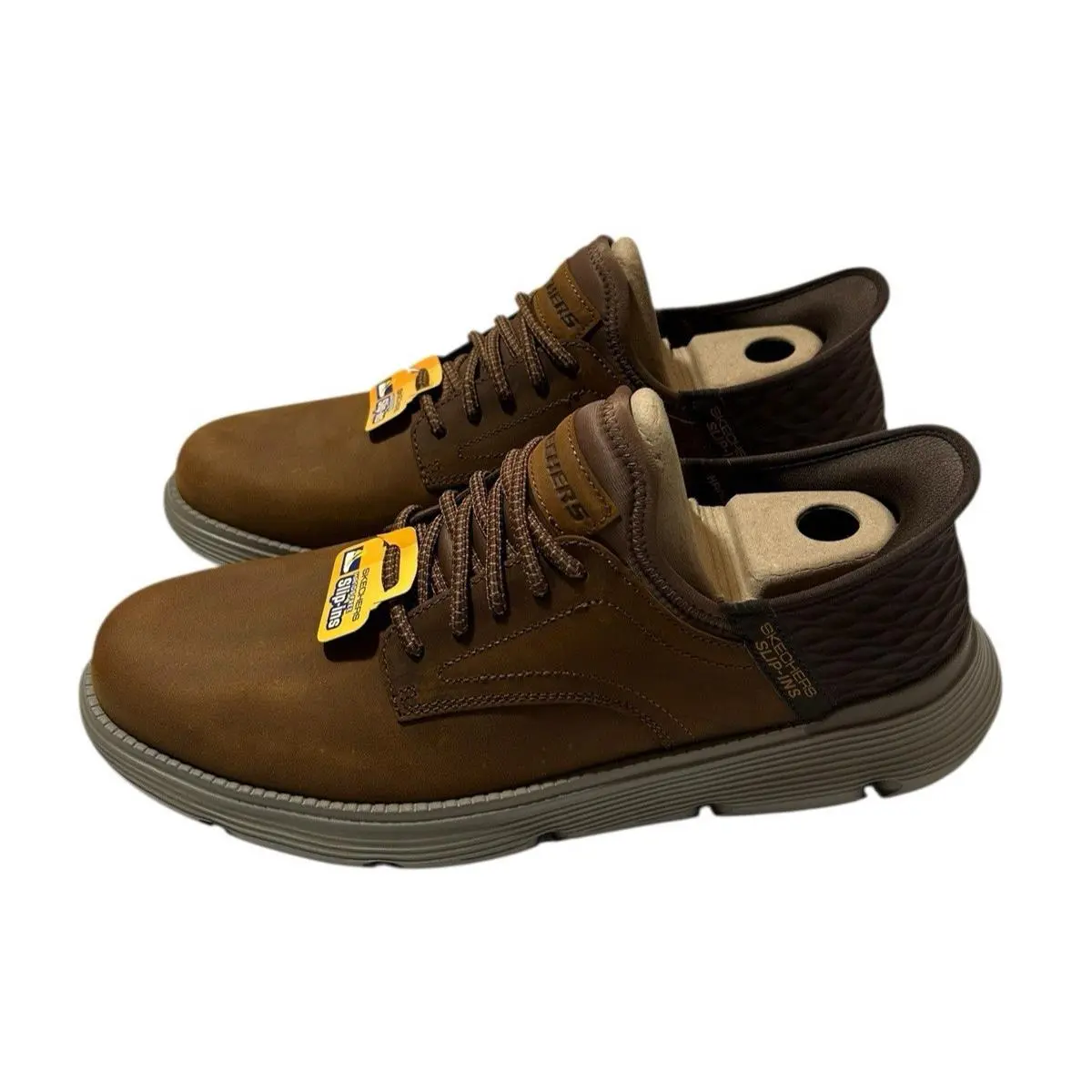 Skechers Slip-ins Garza Gervin Mens Casual Trainers Dark Brown 11 US