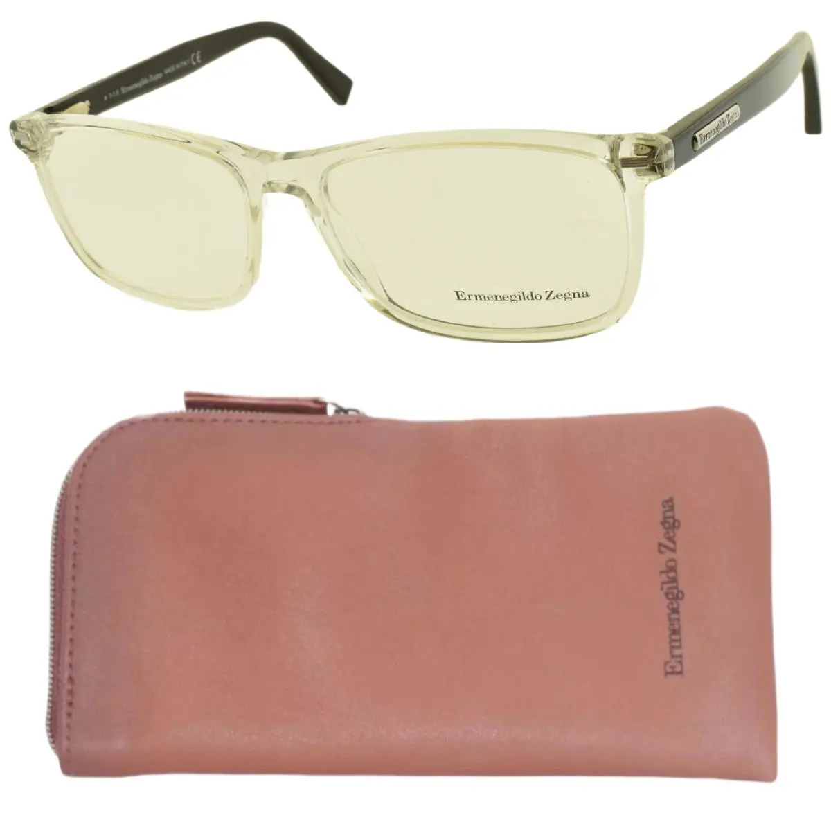 Ezmenegildo Zegna EZ5056 027 55-15-145 Clear Rectangle Full Rim Optical by Ermenegildo Zegna