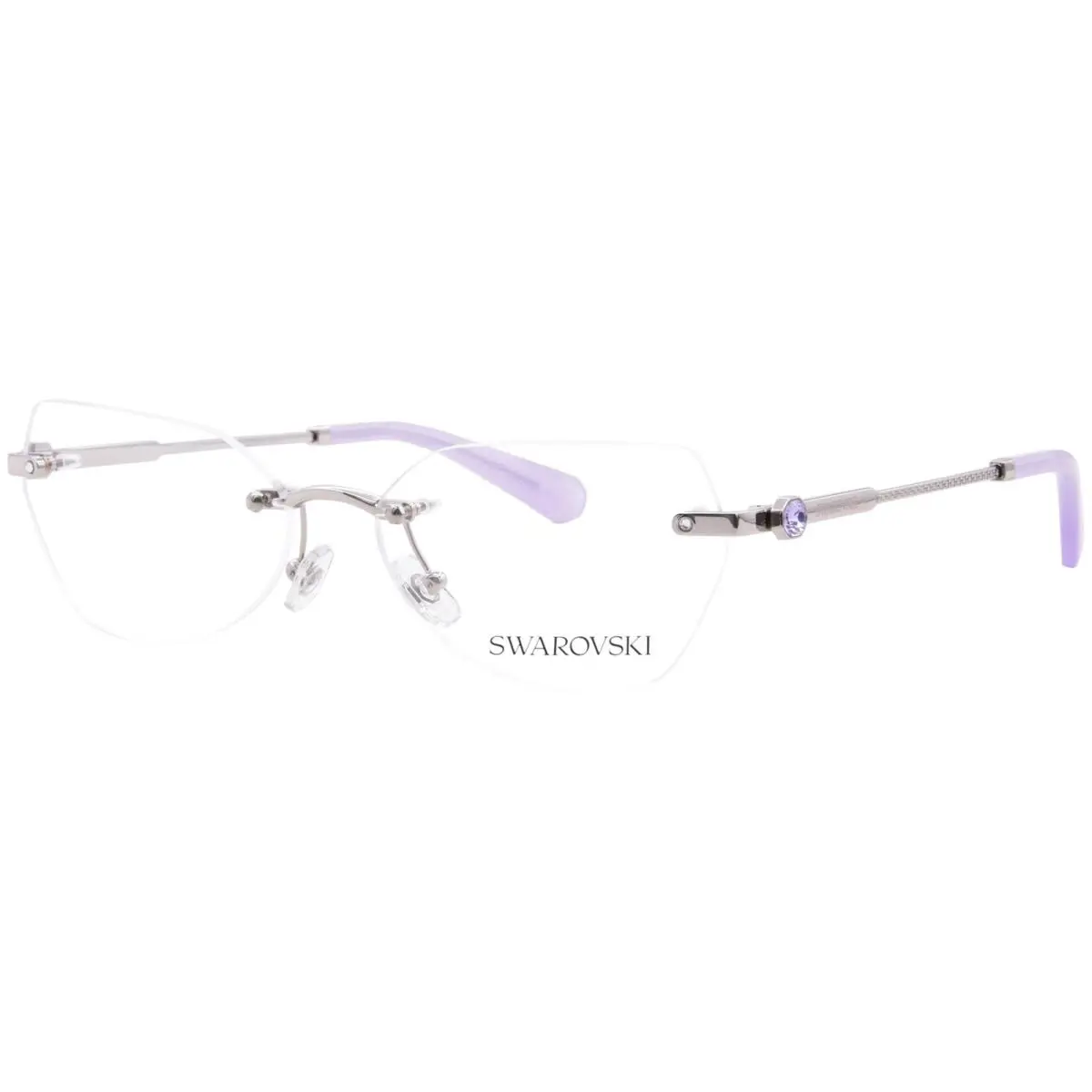 Swarovski SK1031 4001 Eyeglasses Women’s Silver Rimless Style 56mm