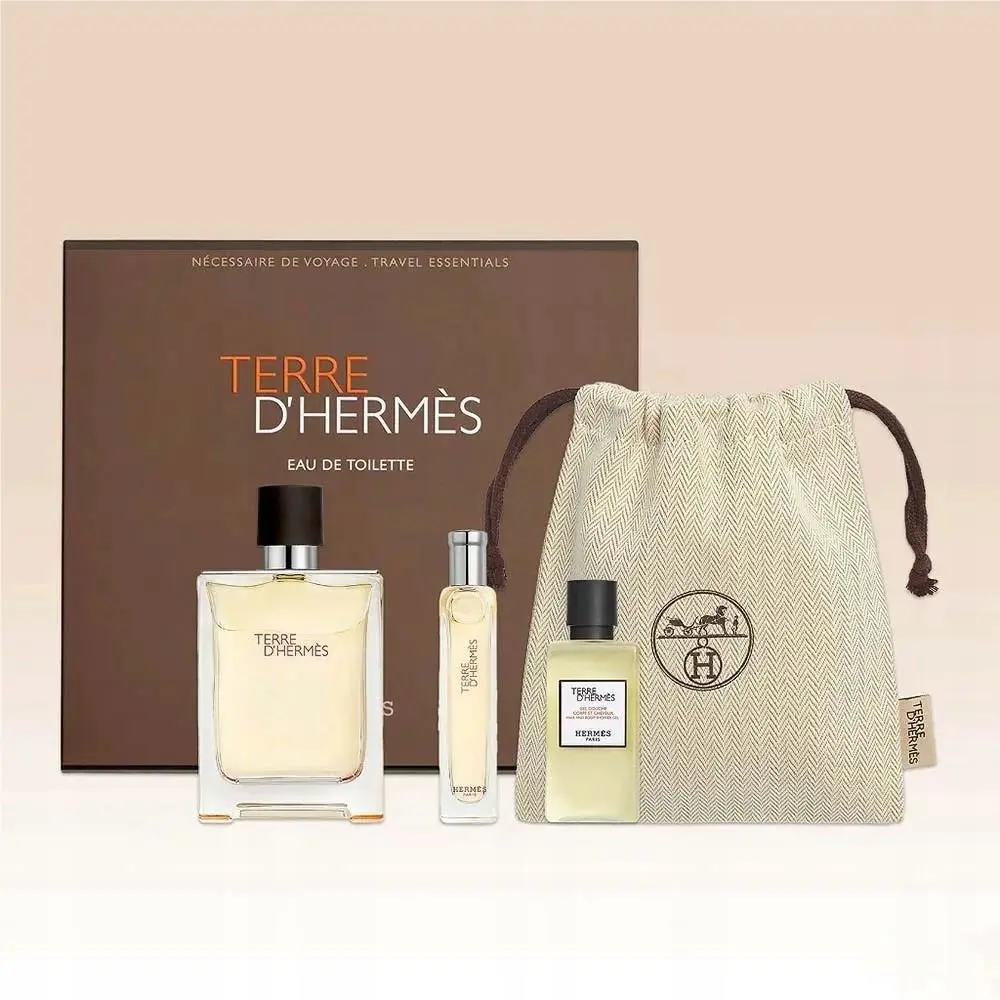 Hermes Terre D’hermes 3pcs Gift Set Eau de Toilette Edt 100ml+15ml+SG 40ml