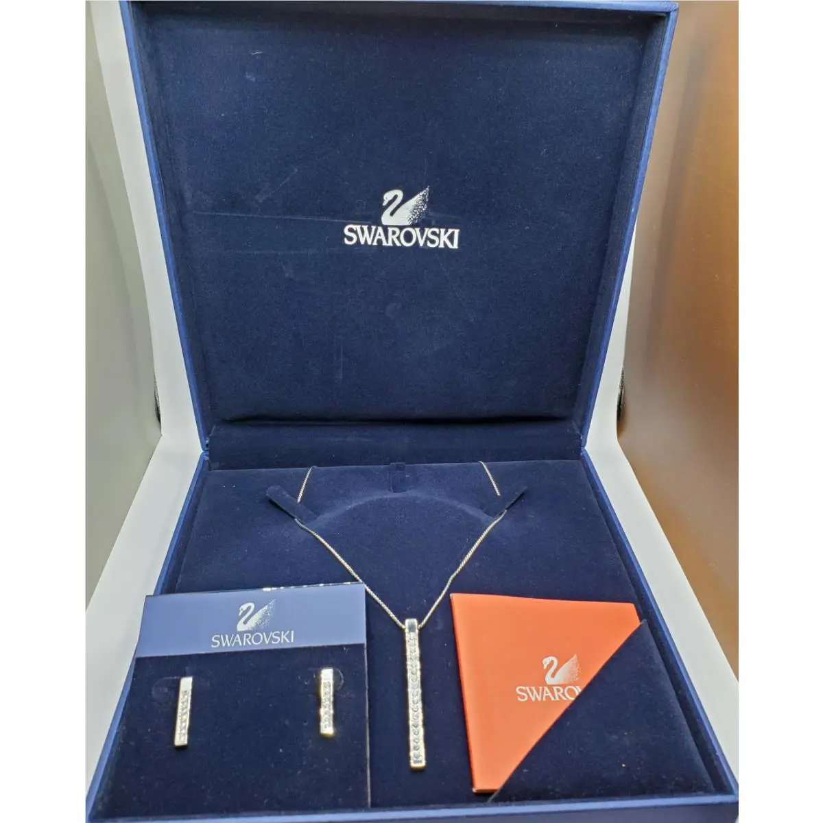 Swarovski Crys/rhs Necklace with Matching Earrings