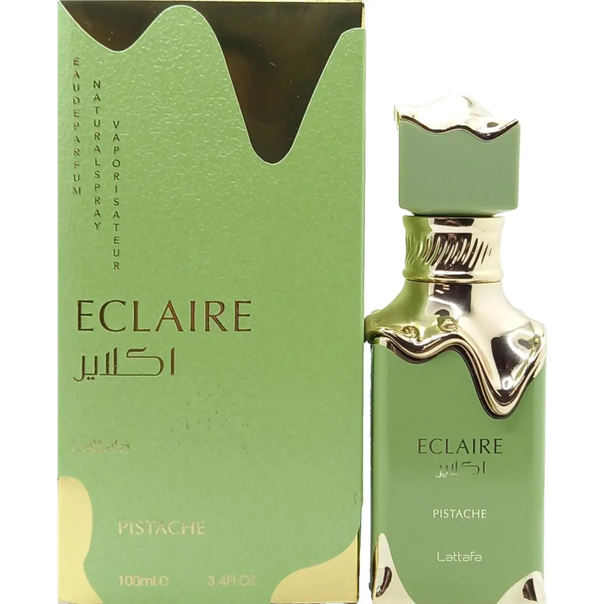Lattafa Eclaire Pistache Eau DE Parfum Spray Unisex 3.4 Oz / 100 ml