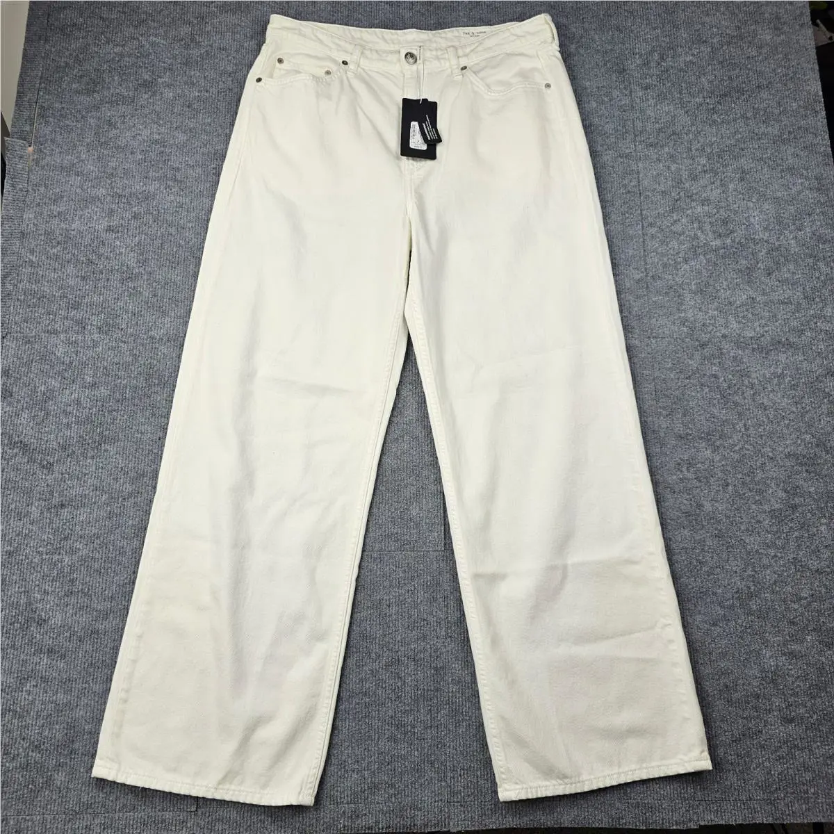 Rag Bone Jeans Womens 32 Ivory Featherweight Logan Wide Leg Baggy Comfort Y2K