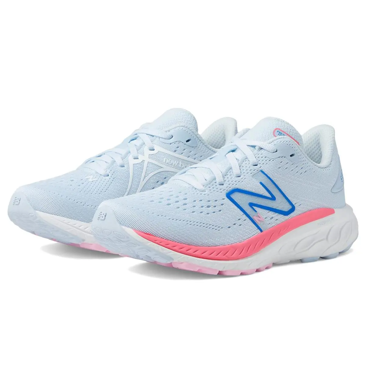 Girl`s Shoes New Balance Kids Fresh Foam X 860v13 Little Kid - Moon Dust/Neon Pink