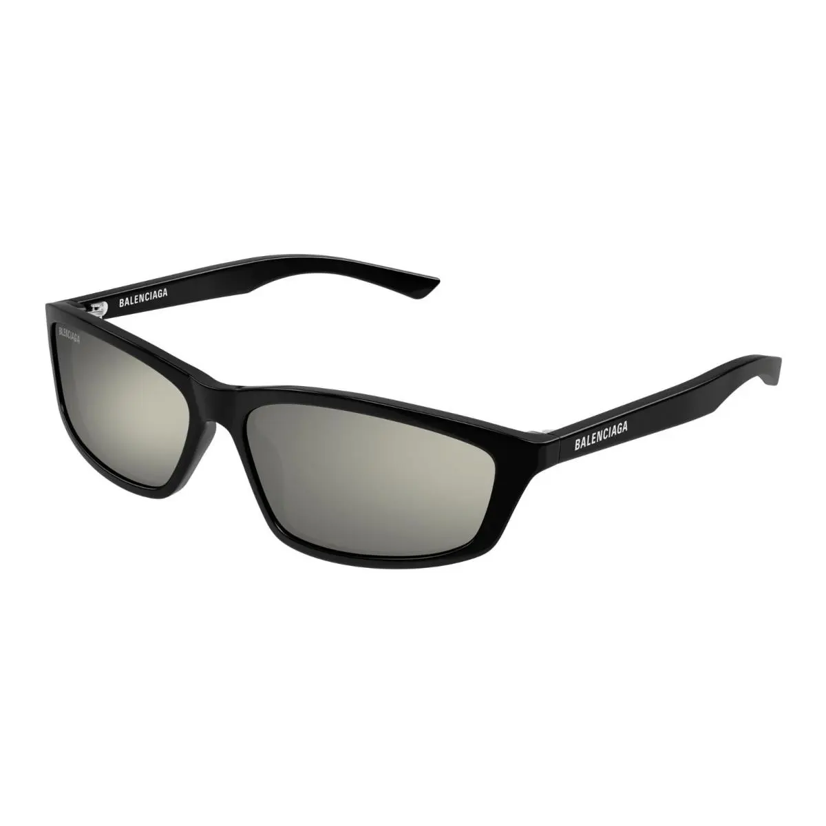 Balenciaga BB0401S Black/grey Silver Mirrored 002 Sunglasses