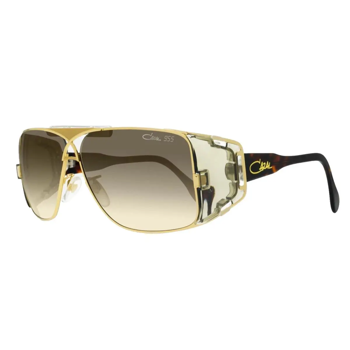 Cazal Mod 955 Col 097 Iconic Vintage Gold Havana Shield Sunglass Made IN Germany