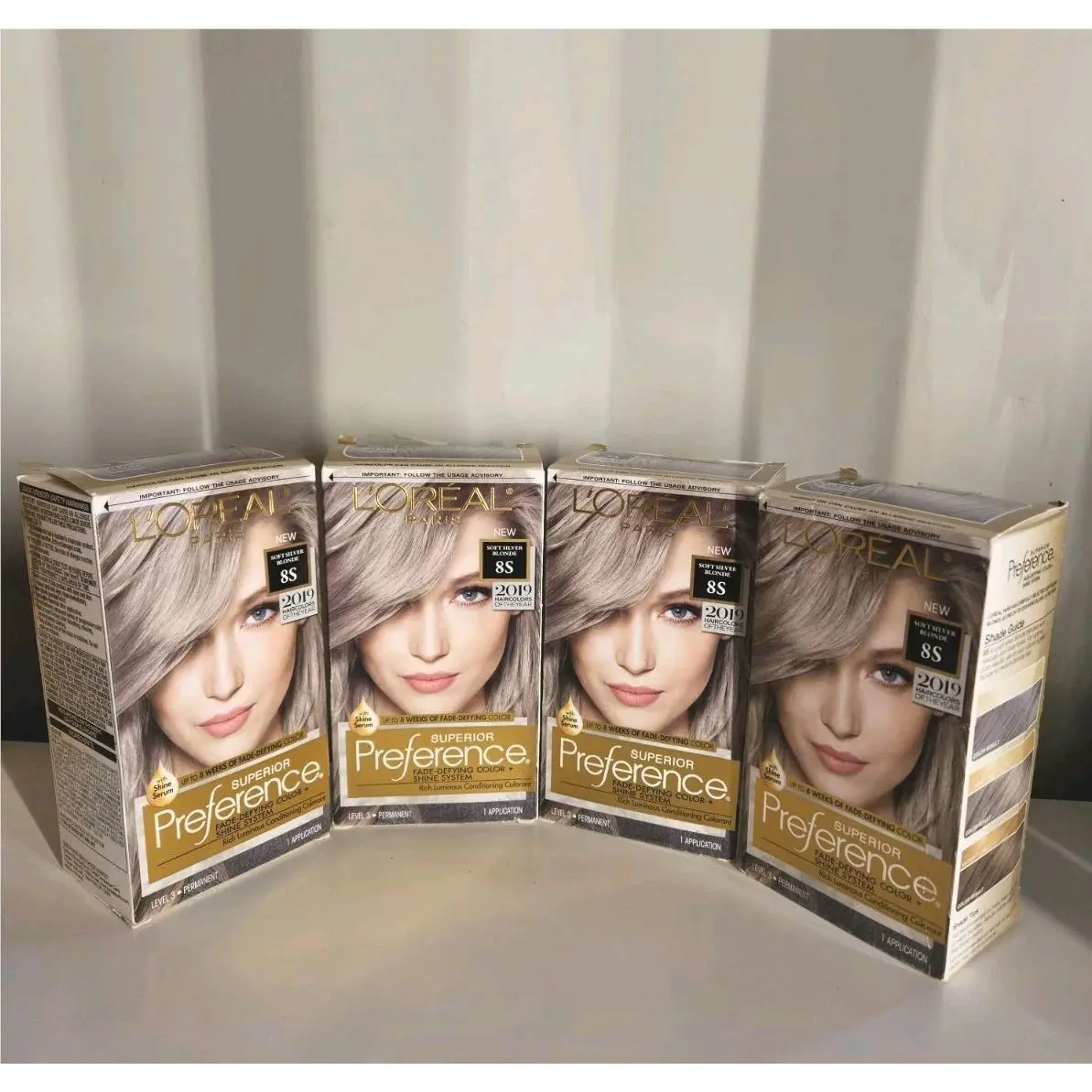 Bundle Of 4 Loreal Superior Preference Hair Color 8S Soft Silver Blonde