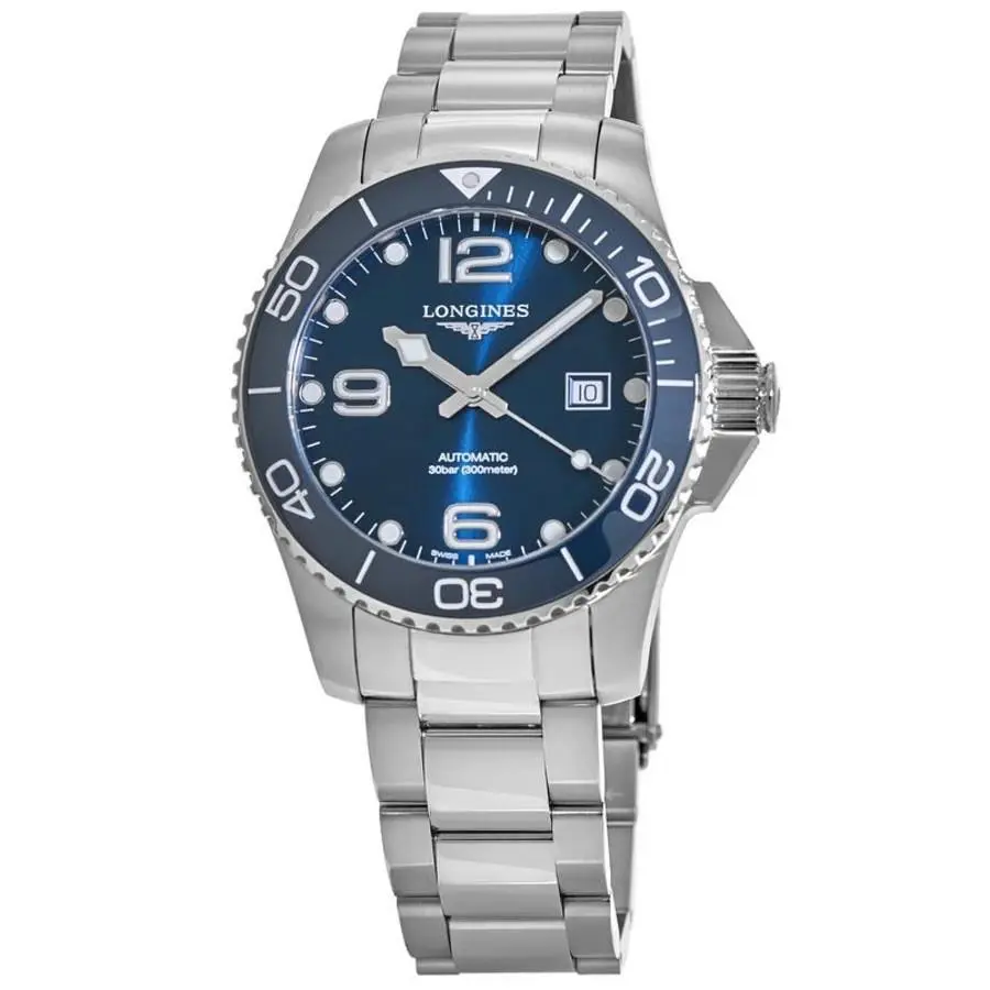 Longines Hydroconquest Automatic Blue Dial Men`s Watch L3.782.4.96.6 - Face: Blue, Dial: Blue, Band: Silver