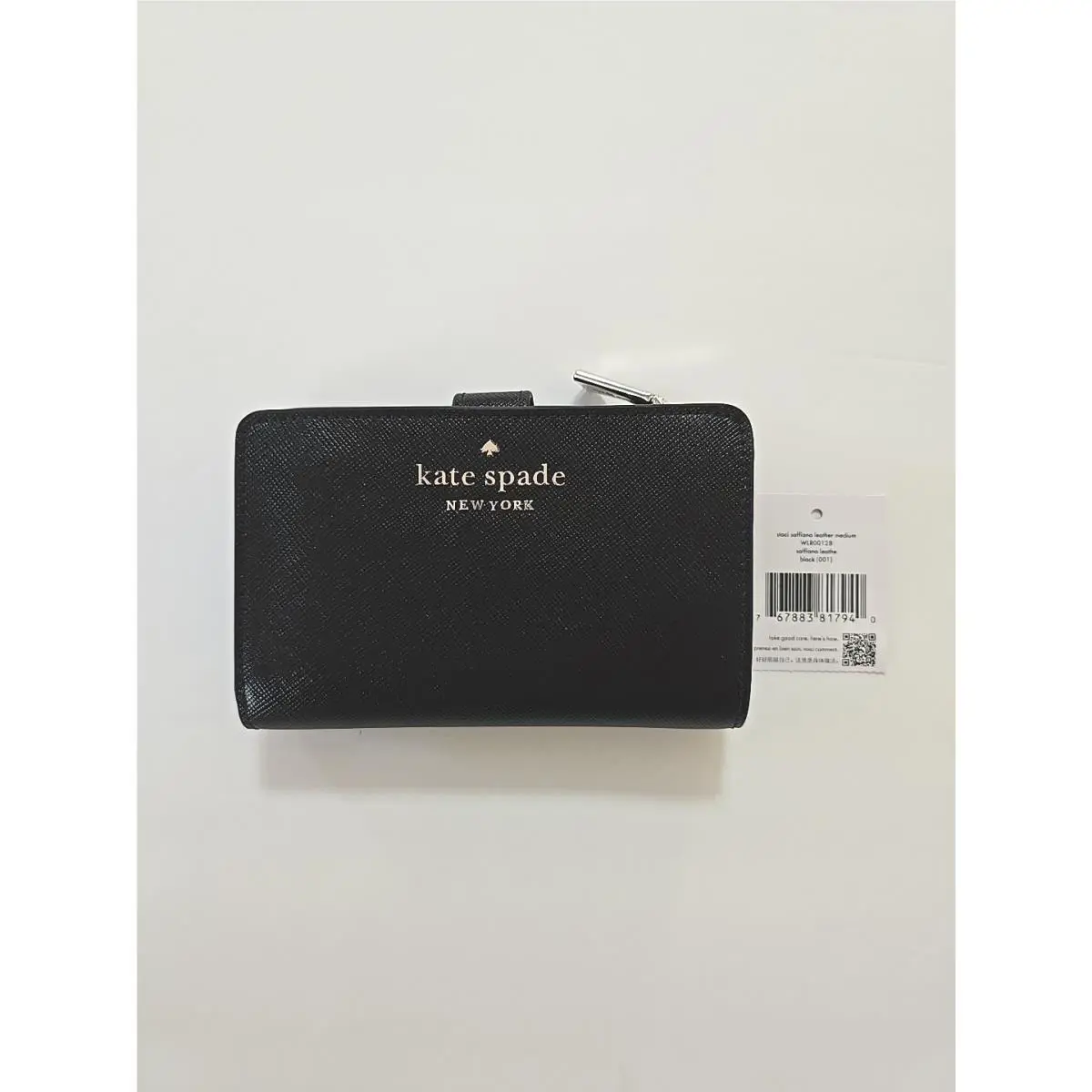 Kate Spade New York Ladies Staci I Fold Saffiano Black Wallet