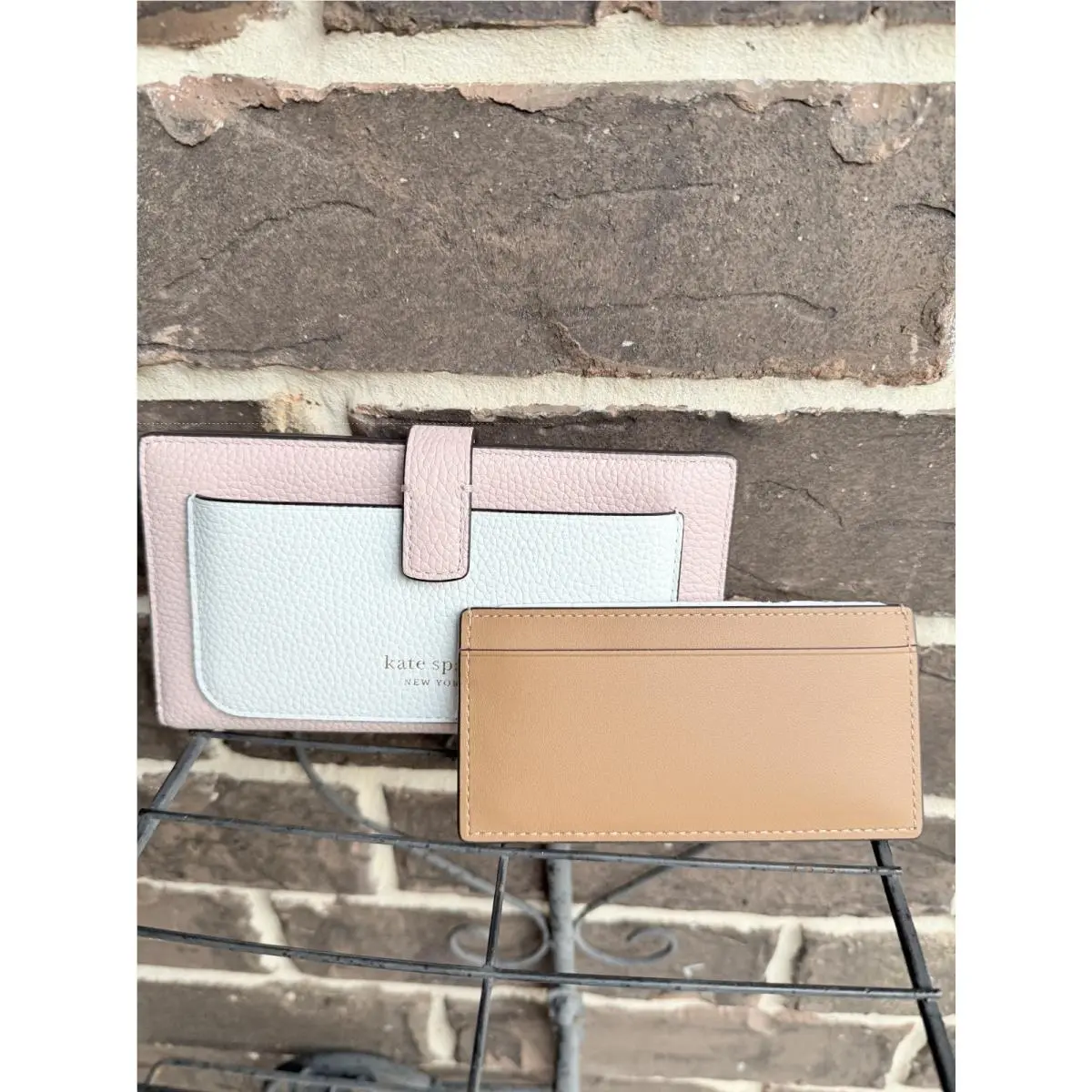 Kate Spade Ava 2 in 1 Colorblocked Bifold Wallet Rose Smoke Multi Card