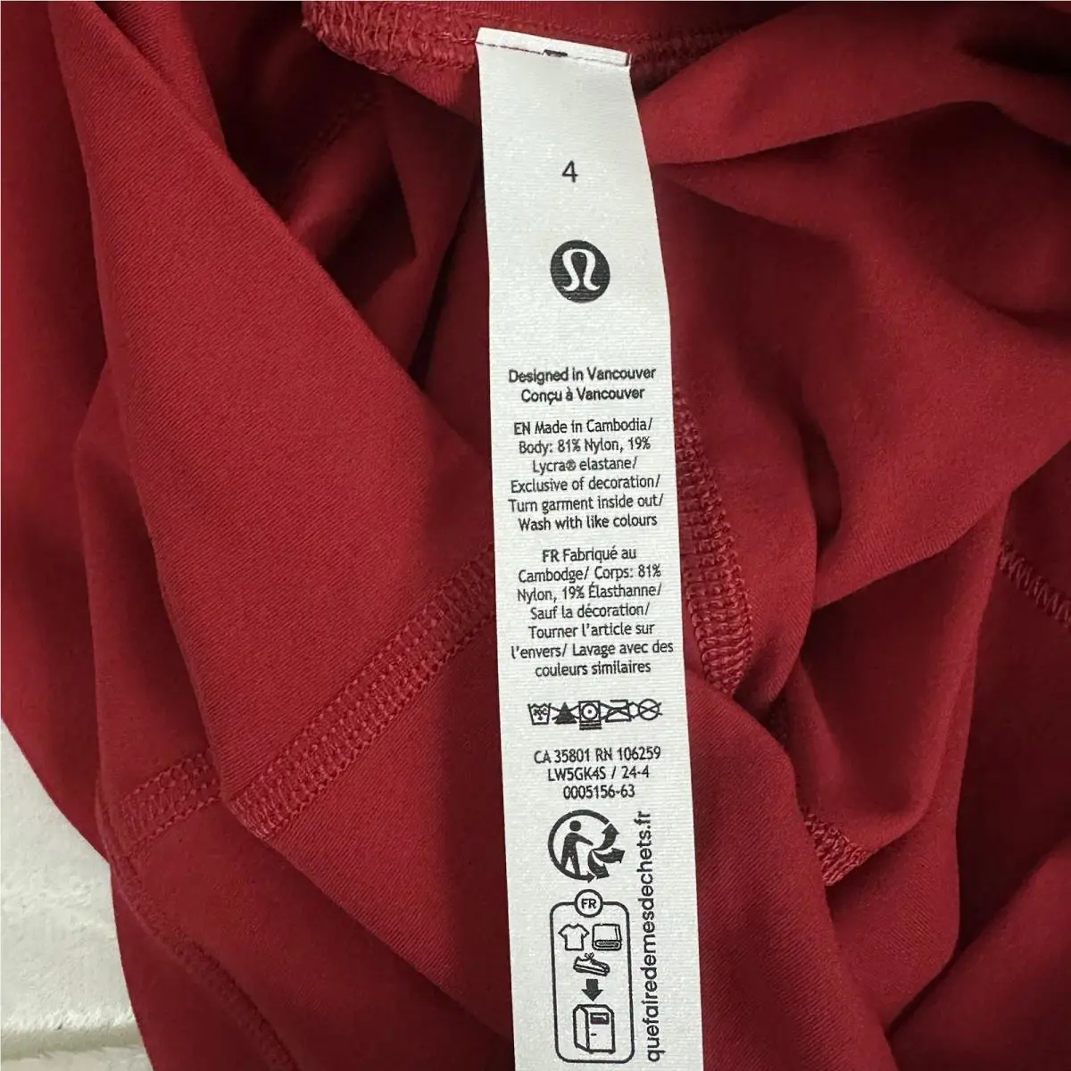 Lululemon clothing - Red 8