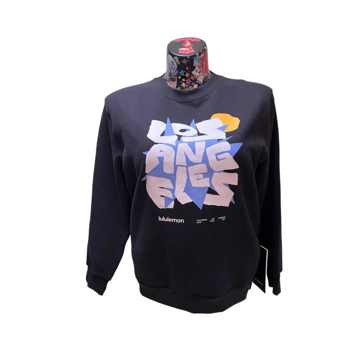 Lululemon Los Angeles Steady State Crewneck Sweatshirt XS Black Cotton Blend - Black