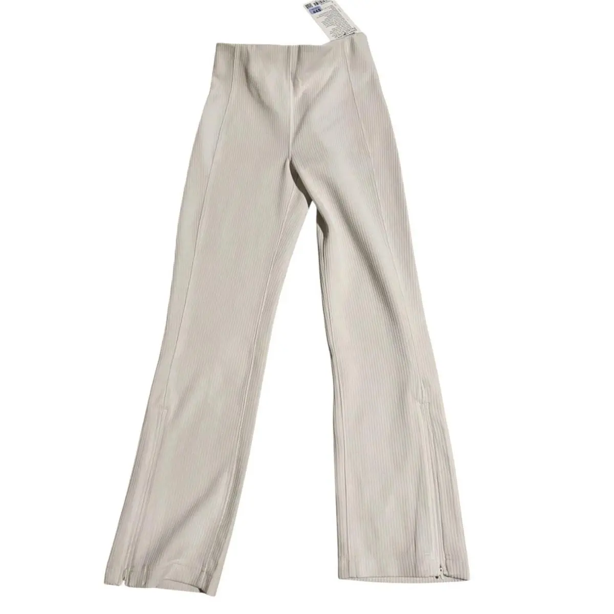 Lululemon Pants Ribbed Softstreme Zip-leg HR Crop 25 Womens 2 Bone Tight