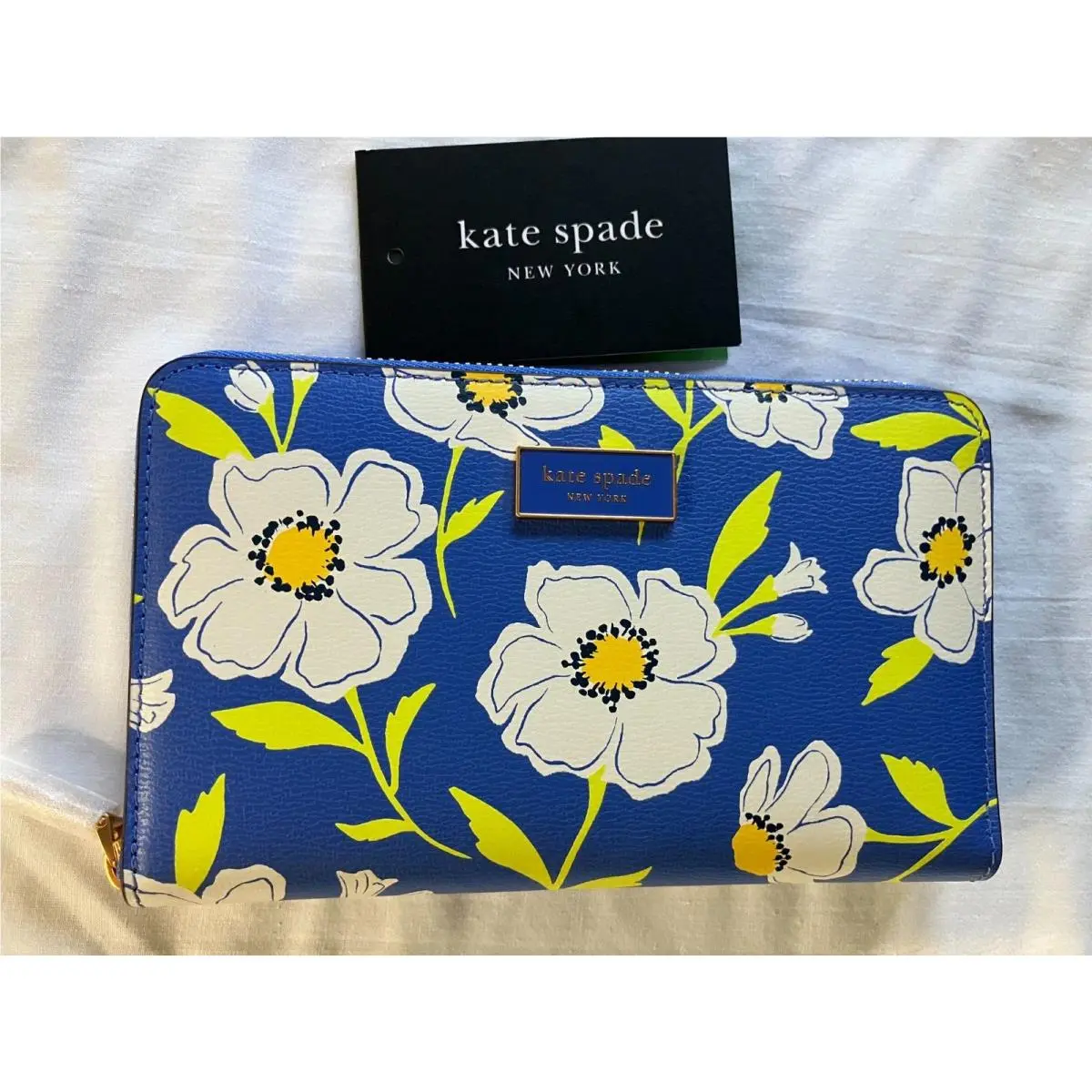 Kate Spade New York Katy Sunshine Floral Leather Medium Zip Around Wallet