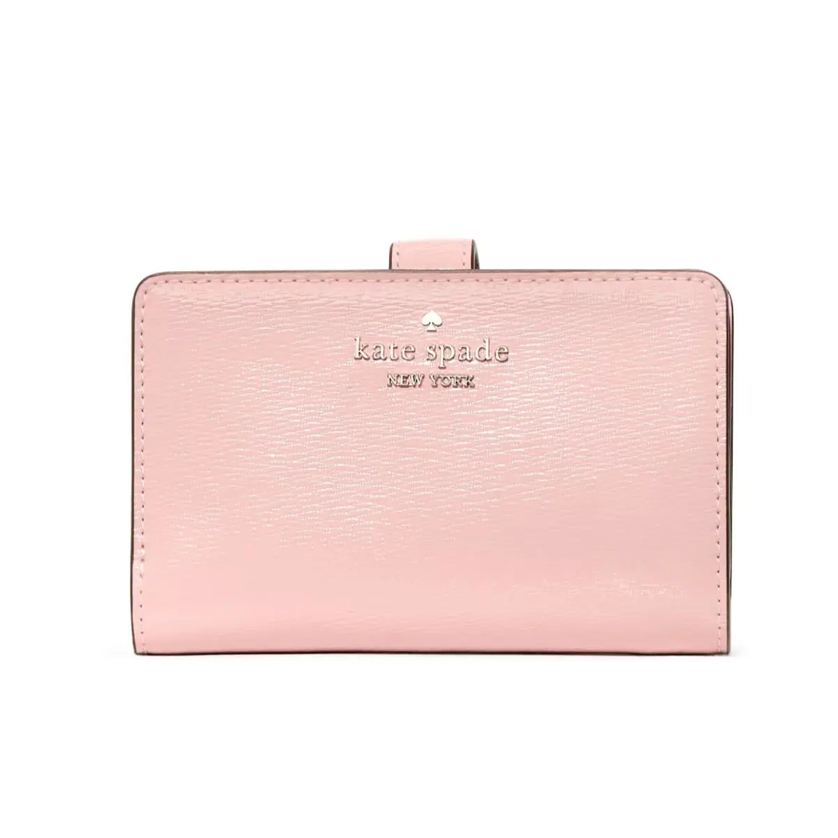 New Kate Spade Madison Medium Bifold Wallet Textured Patent Leather Tutu Pink